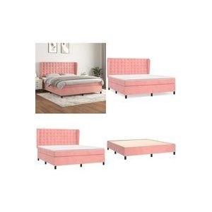 Vidaxl - Boxspringbett mit Matratze Rosa 160x200 cm Samt - Boxspringbett - Boxspringbetten - Home & Living - Rosa