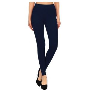 Trade Shop Traesio - Trade Shop - BM03 damen leggings aus stretch-baumwolle in modischen farben grau schwarz blau - s-m Blau