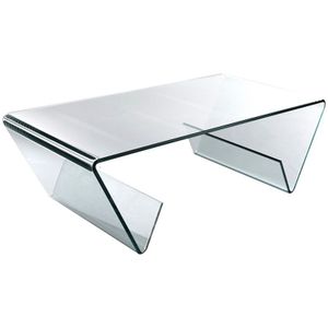 Oresteluchetta - Wohnzimmertisch Glas 110x55cm mit Zeitschriftenablage Pyramid