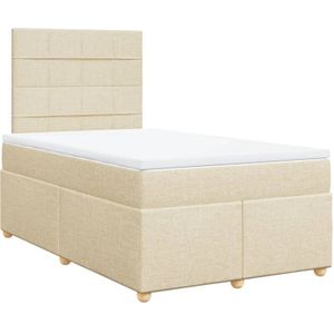 Vidaxl - Boxspringbett mit Matratze Creme 120x190 cm Stoff
