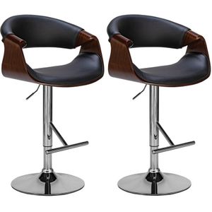 2er Set Barhocker Foley Kunstleder walnuss/schwarz
