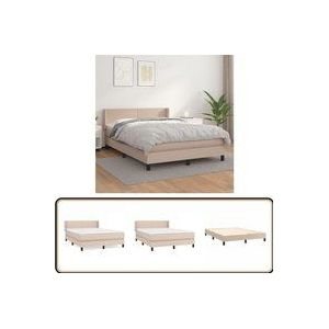 Vidaxl - Boxspringbett Matratze Cappuccino-Braun 140x190cm Kunstleder - Boxspringbett - Betten - Doppelbett - Kunstlederbett - Lattenrost