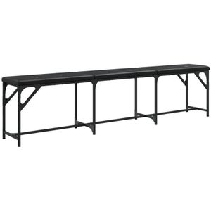 Vidaxl - Essbank Schwarz 186x32x45 cm Stahl und Kunstleder