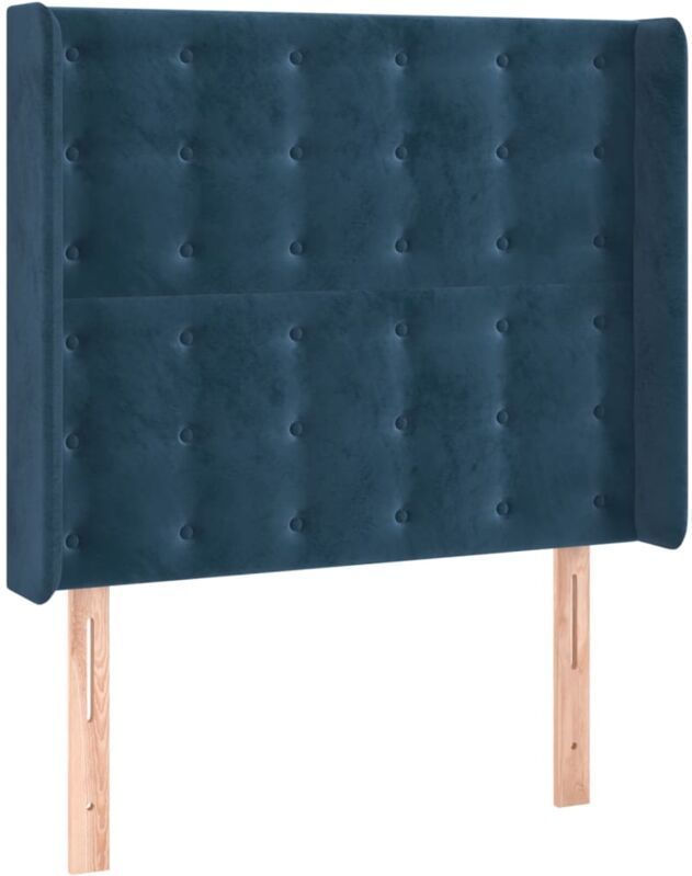 Kopfteil mit Ohren Dunkelblau 83x16x118/128 cm Samt Vidaxl