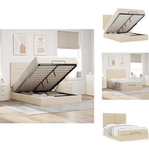 Vidaxl - Ottoman-Bett mit Matratze Creme 140x200 cm Stoff - Ottoman-Bett - Ottoman-Betten - Bettrahmen - Bettgestell