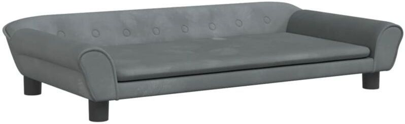 Kindersofa Dunkelgrau 100x50x26 cm Samt Vidaxl