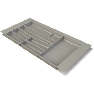 Besteckeinsatz - moderner Besteckkasten ideal als Besteck Organizer für kb 900mm, Kunststoff in Grau - Volpato