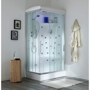 Kiamami Valentina - 700X1100 Mm Komplettdusche, Rechte Version, Mit Hydromassage Iride