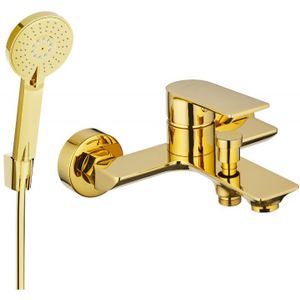 Alexa R40 Wannenbatterie mit Brausegarnitur, Gold - 7123R40-50 - Mexen