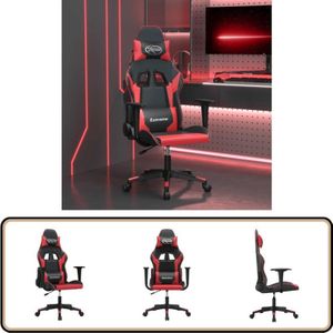 Vidaxl - Gaming-Stuhl mit Massagefunktion Schwarz und Rot Kunstleder - Gaming-Stuhl - Gamer-Sessel - PC-Stuhl - Schreibtischstuhl - Ergonomischer