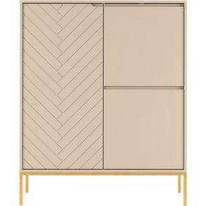 Kommode 102 cm breit in kaschmir mit gefräster Front ANGERA-140