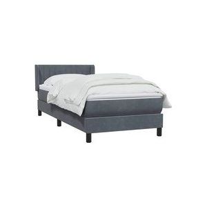 Vidaxl - Boxspringbett mit Matratze Dunkelgrau 80x210 cm Samt