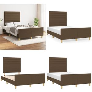 Bettgestell ohne Matratze Dunkelbraun 120x190 cm Stoff - Bettsofa - Doppelbett - Lattenrost - Boxspringbetten - Holzrahmen - Home & Living