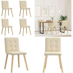 Vidaxl - Esszimmerstühle 4 Stk. Creme Stoff