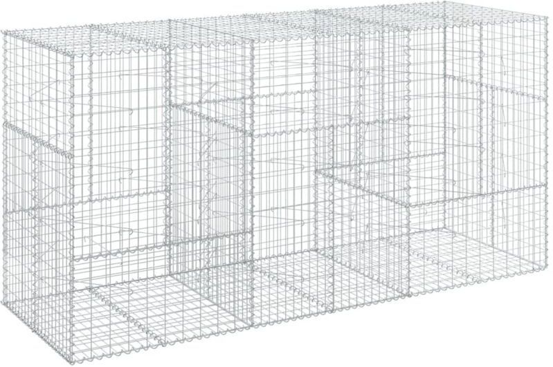Gabione mit Deckel 300x100x150 cm Verzinktes Eisen Vidaxl