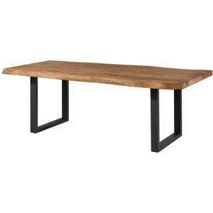 Baumtisch Sheesham 240x100x77 natur gebeizt / U-Beine anthrazit matt freeform 5