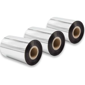 3x Thermo-Folie Thermotransferband schwarz 100mm kompatibel mit Fax Drucker Zebra 105SE, 105SL, PAX-Serie, S-Serie, S400, S4M, S600, Xi-Serie, Xi110