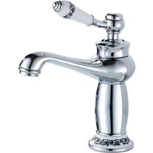 Waschtischarmatur, Einhebel-Badezimmerarmatur Keramik Blumendekor Waschtischarmatur Badezimmer Waschtischarmatur, Chrom