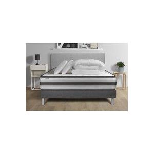 Vitalit - Komplettpaket Bett - Matratze 160x200 cm + Boxspringbett mit Lattenrost (im Set) + 2 Kopfkissen + Bettdecke - Vitalpower Recover