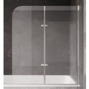 Badewanne Austin 5mm mit Nanobeschichtung 120 x 140cm Duschwand Duschabtrennung Badewannenaufsatz - Chrom