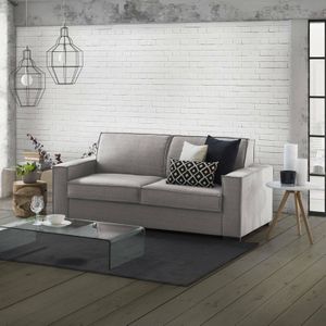 Dmora - Festes Sofa Dméne, Großes 2-Sitzer-Sofa, 100% Made in Italy, Wohnzimmersofa aus Stoff, mit schmalen Armlehnen, Cm 180x95h90, Grau