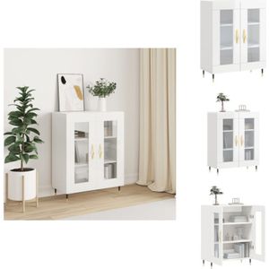 Vidaxl - Sideboard Hochglanz-Weiß 69,5x34x90 cm Holzwerkstoff - Schreibtisch - Wohnzimmermöbel - Sideboard - Regal - Eiche