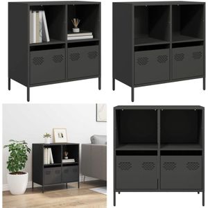 Vidaxl - Sideboard Schwarz 68x39x73,5 cm Kaltgewalzter Stahl