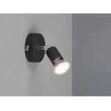 Trio Lighting - Wandstrahler paris 1 flammig Metall Schwarz 8x11cm