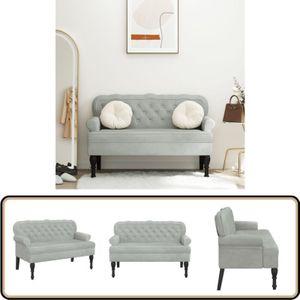 Sitzbank mit Rückenlehne Hellgrau 119,5x64,5x75 cm Samt - Samtsofa - Wohnzimmersofa - Couch - Sessel - Grau Sofa