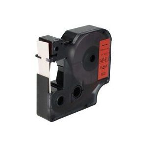 Schriftband-Kassette kompatibel mit Dymo LabelManager 350, 350D, 360D, 400, 420P, 450, 450D, 500, 500TS Etiketten-Drucker 12mm Schwarz auf Rot - Vhbw