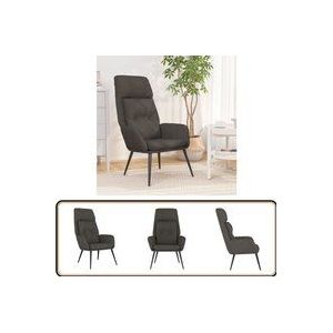 Relaxsessel Dunkelgrau Wildleder-Optik - Sessel - Relaxsessel - Wohnzimmersessel - Lederlook - Dunkelgrau