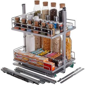 DISPENSA junior III Apothekerauszug silbergrau für Korpusbreite 300 mm mit ARENA classic Tablaren / Kesseböhmer