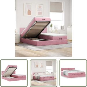 VidaXL Ottoman-Bett mit Matratzen Rosa 200x200 cm Samt