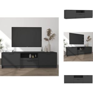 Vidaxl - TV-Schrank Schwarz 140x35x40 cm Holzwerkstoff - tv Schrank - Holzwerkstoff Möbel - Schwarzer tv Stand - Wohnzimmerschränke - Media Regal