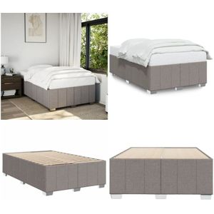 Bettgestell ohne Matratze Taupe 120x200 cm Stoff - Vidaxl