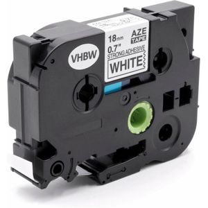 Vhbw - Schriftband-Kassette kompatibel mit Brother P-Touch 2460, 2470, 2480, 2500PC, 2600, 2610 Etiketten-Drucker 18mm Schwarz auf Weiß, Extra Stark