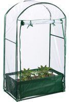Gewächshaus Balkon, Pflanzsack, HxBxT: 153 x 89 x 49 cm, Foliengewächshaus, PVC-Folie, Stahl, transparent/grün - Relaxdays