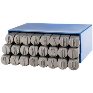 Handschlagstempelsatz griechisch rund, 24-teilig, a-o, Schrifthöhe 4 mm - Dönges