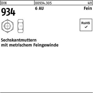 Sechskantmutter ISO 8673 M 42 x 1,5 6 Automatenstahl