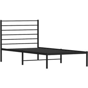 Bettgestell mit Kopfteil Metall Schwarz 100x200 cm vidaXL