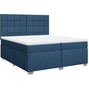 Vidaxl - Boxspringbett mit Matratze Blau 200x200 cm Stoff