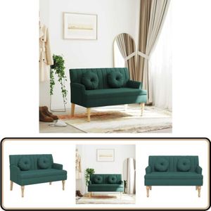 Vidaxl - Sitzbank mit Kissen Dunkelgrün 113x64,5x75,5 cm Stoff - Sitzbank - Wohnzimmersofa - Sofa - Polstersofa - Bequeme Sitzgelegenheit