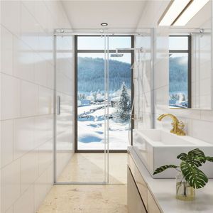 Duschabtrennung 8mm nano esg 130x195cm Schiebetür Nischentür Echtglas Duschtür Duschkabine Dusche Glastür