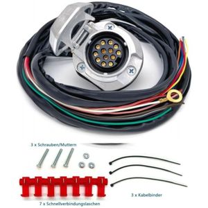 Lntyq 13-poliger Anhängersteckdosenkabelbaum mit 2 m langem 13-adrigem Kabel, 13-polige vorverdrahtete Anhängerkupplungsverlängerung aus Metall