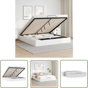 VidaXL Ottoman-Bett ohne Matratze Weiß 160x200 cm Kunstleder