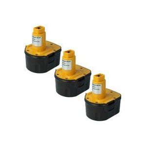 Vhbw - 3x Akku kompatibel mit Black & Decker HP331K2, HP431K-2, KC1252CN, KC1262, KC1262F Elektrowerkzeug (2000mAh NiMH 12 v)