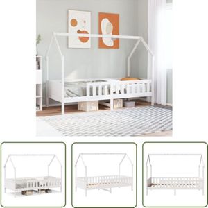 VidaXL Kinderbett Hausbett Weiß 80x200 cm Massivholz Kiefer