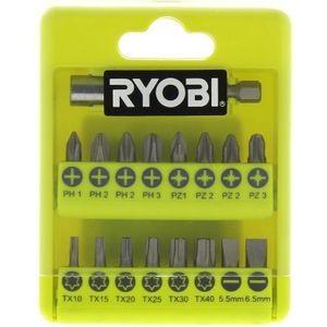 Ryobi - Set mit 17 Bits für Bohrmaschinen