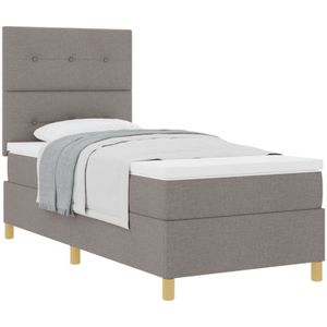 Vidaxl - Boxspringbett mit Matratze Taupe 90x200 cm Stoff