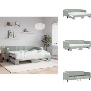 Vidaxl - Tagesbett Ausziehbar mit Matratzen Hellgrau 80x200 cm Samt - Sofa - Schlafsofa - Gästebett - Tagesbett - Doppelbett